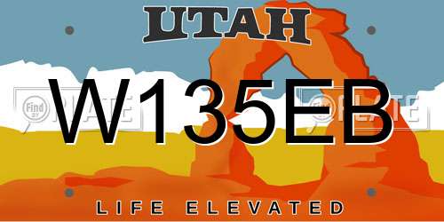 W135EB Utah License Plate