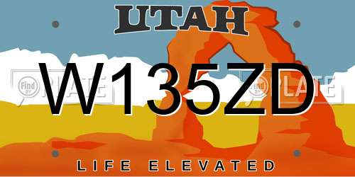 W135ZD Utah License Plate
