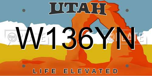 W136YN Utah License Plate