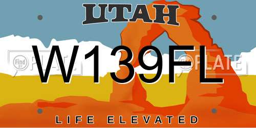 W139FL Utah License Plate
