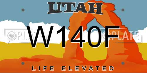 W140F Utah License Plate