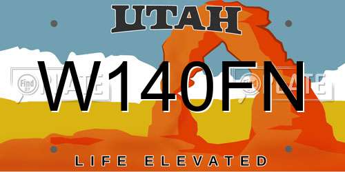 W140FN Utah License Plate