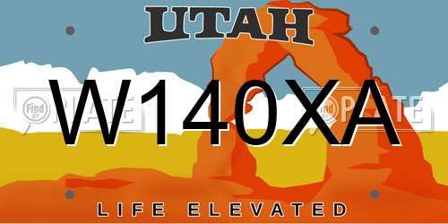 W140XA Utah License Plate