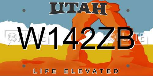 W142ZB Utah License Plate