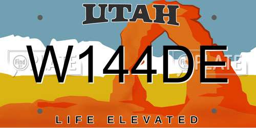W144DE Utah License Plate