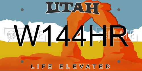 W144HR Utah License Plate