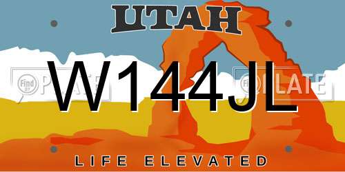 W144JL Utah License Plate
