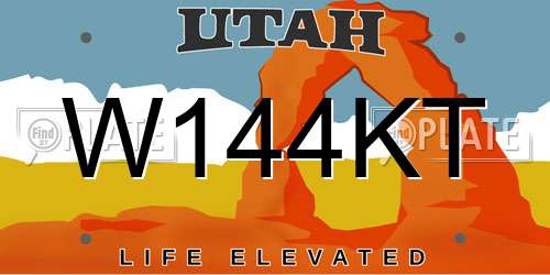 W144KT Utah License Plate