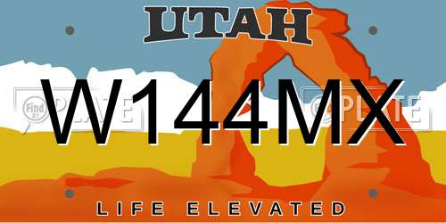 W144MX Utah License Plate