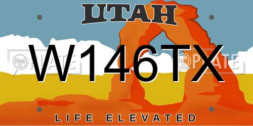 W146TX Utah License Plate