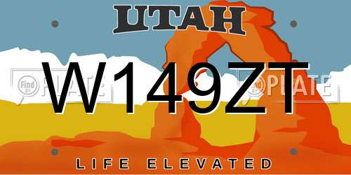 W149ZT Utah License Plate