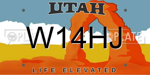 W14HJ Utah License Plate