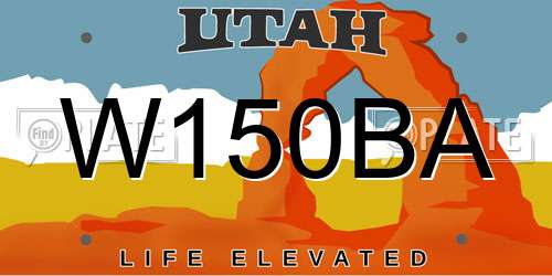 W150BA Utah License Plate