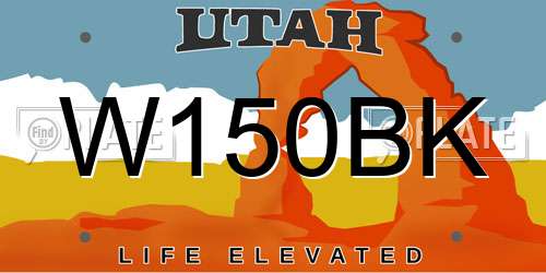 W150BK Utah License Plate