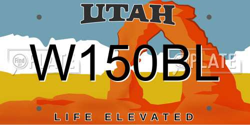 W150BL Utah License Plate