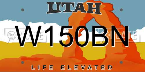 W150BN Utah License Plate