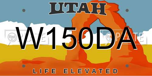 W150DA Utah License Plate