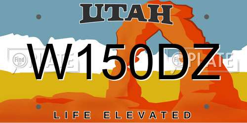 W150DZ Utah License Plate