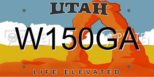 W150GA Utah License Plate