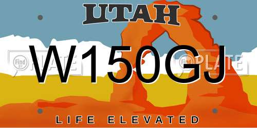 W150GJ Utah License Plate