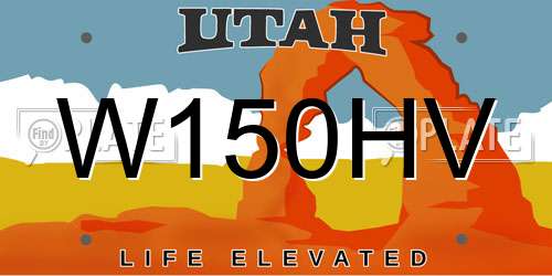 W150HV Utah License Plate