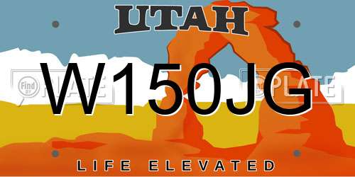 W150JG Utah License Plate