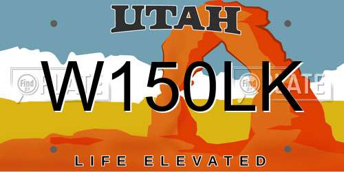 W150LK Utah License Plate
