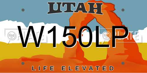 W150LP Utah License Plate
