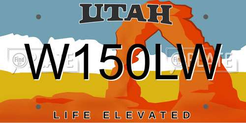 W150LW Utah License Plate
