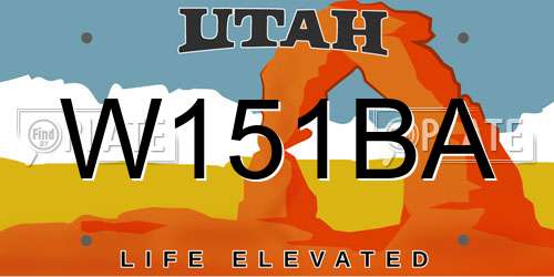 W151BA Utah License Plate