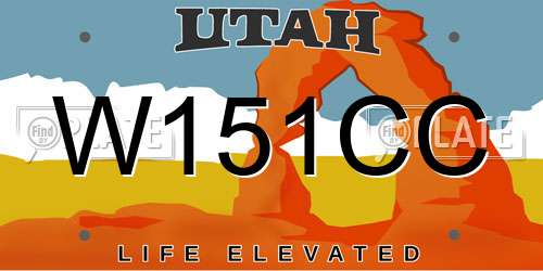W151CC Utah License Plate