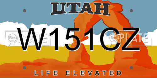 W151CZ Utah License Plate