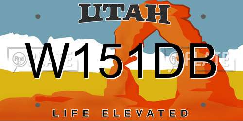 W151DB Utah License Plate