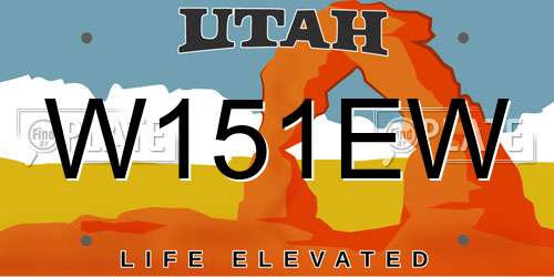 W151EW Utah License Plate