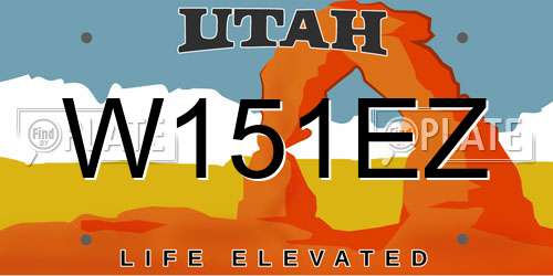 W151EZ Utah License Plate