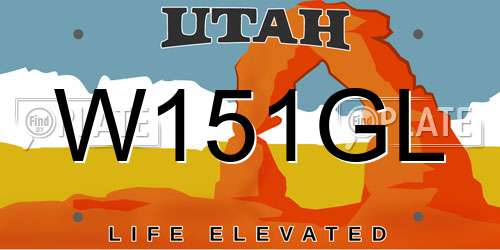 W151GL Utah License Plate