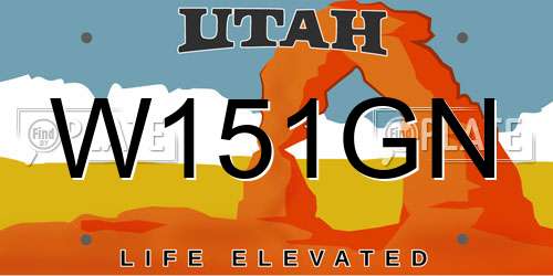 W151GN Utah License Plate