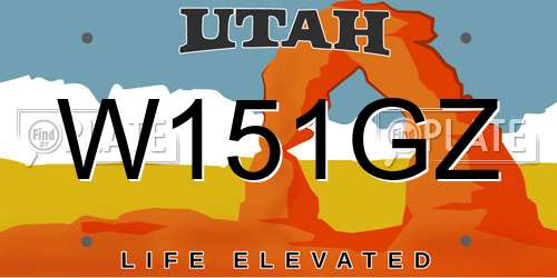 W151GZ Utah License Plate
