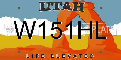 W151HL Utah License Plate