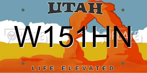 W151HN Utah License Plate