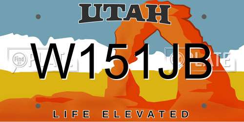 W151JB Utah License Plate