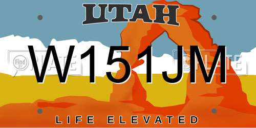 W151JM Utah License Plate