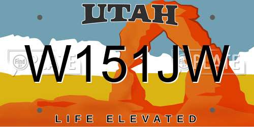 W151JW Utah License Plate