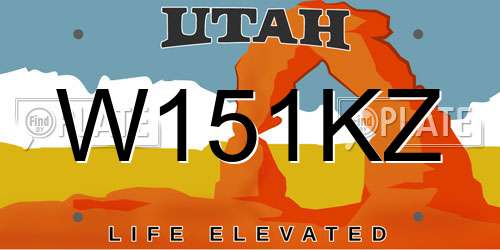 W151KZ Utah License Plate
