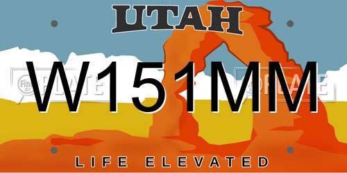 W151MM Utah License Plate
