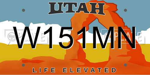 W151MN Utah License Plate