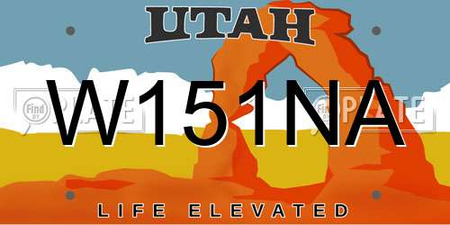 W151NA Utah License Plate
