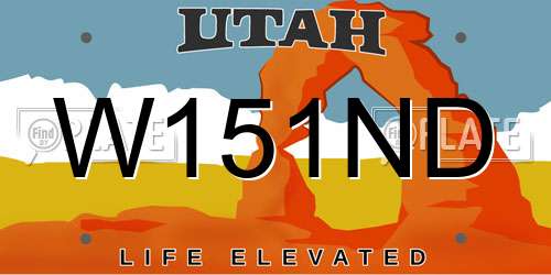 W151ND Utah License Plate