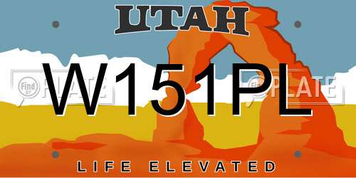 W151PL Utah License Plate