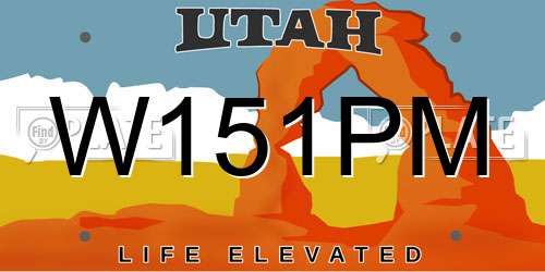 W151PM Utah License Plate